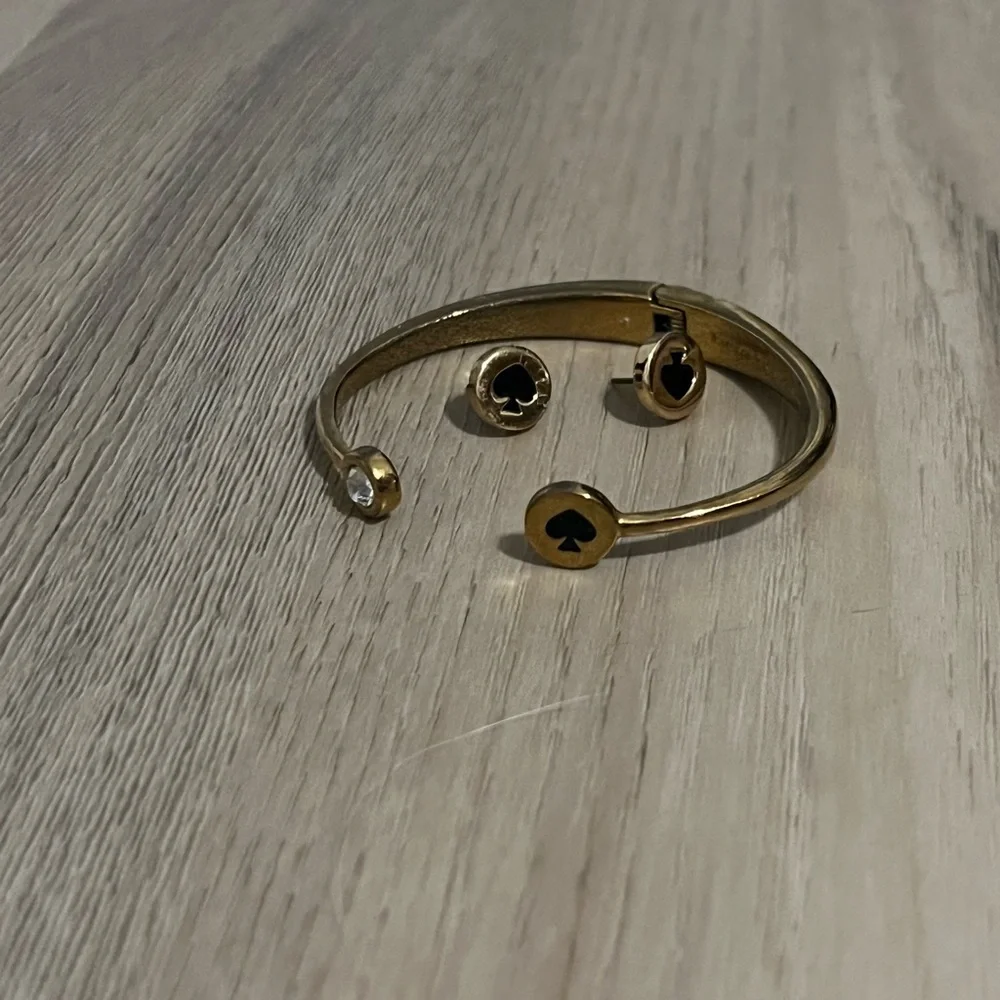 Kate Spade Gold and Black Minimalist Bracelet and earring set - Picture 2 of 5